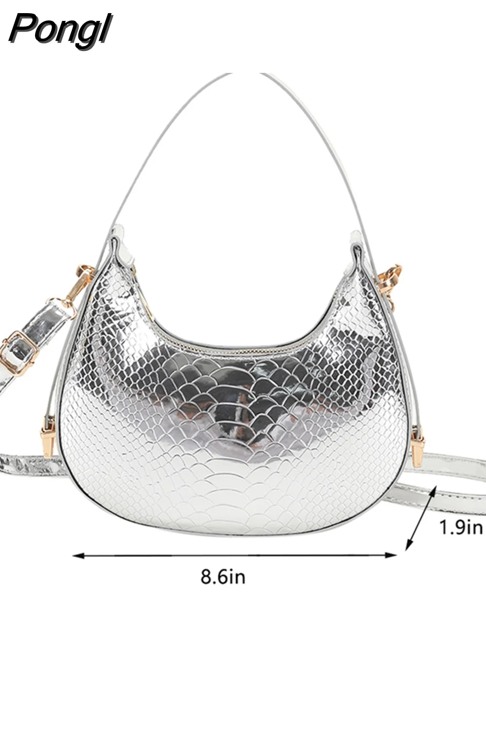 Pongl Ladies Messenger Bags Fashion Alligator Pattern Small Handbags Women Shoulder Bags PU Leather Casual Female Crossbody Bags
