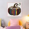 Books Pumpkin Full 18CT DIY Stamped Needlework Embroidery Kit 15.75x15.75inch Embroidery Needlepoint Starter Kits Cross Stitch Art and Crafts Kits for Beginners Adults Home Decor (18CTAFF-2098__C__40X