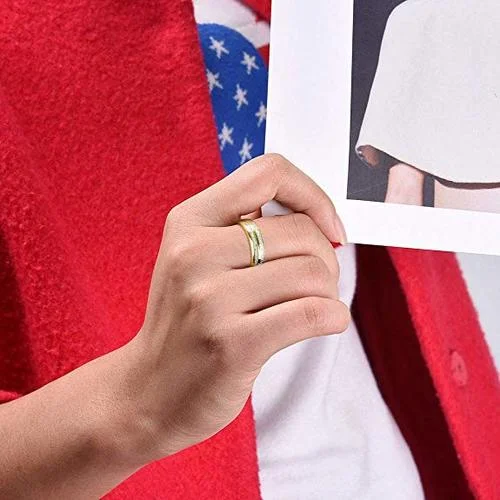 6MM 8MM Men's Or Women's Tungsten Carbide Wedding Matching Rings Yellow Gold Double Line Inspired Meteorite Domed Comfort Fit