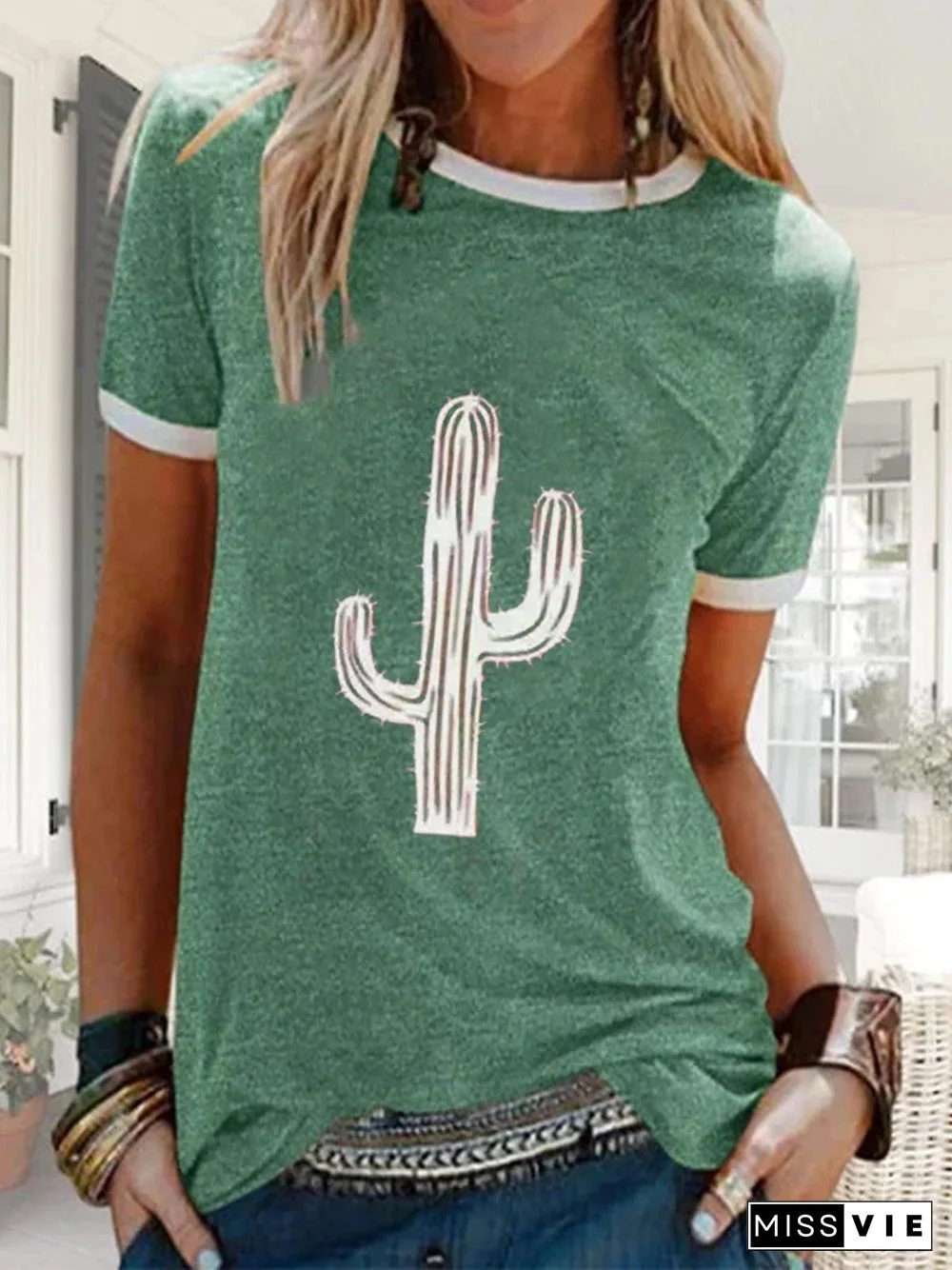 Casual Crew Neck Short Sleeve T-shirt