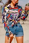 Long Sleeve Shirt Collar Tops