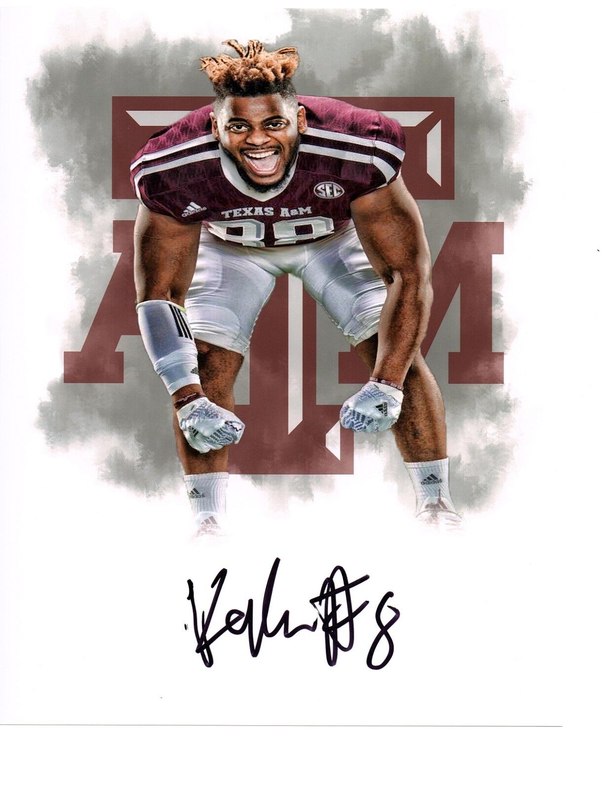 Kingsley Keke Texas A&M Aggies signed autographed 8x10 football Photo Poster painting 2019 NFL d