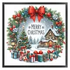 Christmas House-Partial 11CT Stamped Cross Stitch Bead Embroidery 36*36cm/14.17*14.17in tapestrymarket