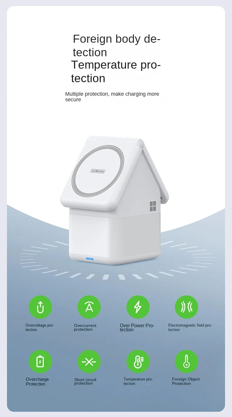 4 in 1 Magnetic Radio House Creative Gift Apple Watch Earphones Wireless Charger