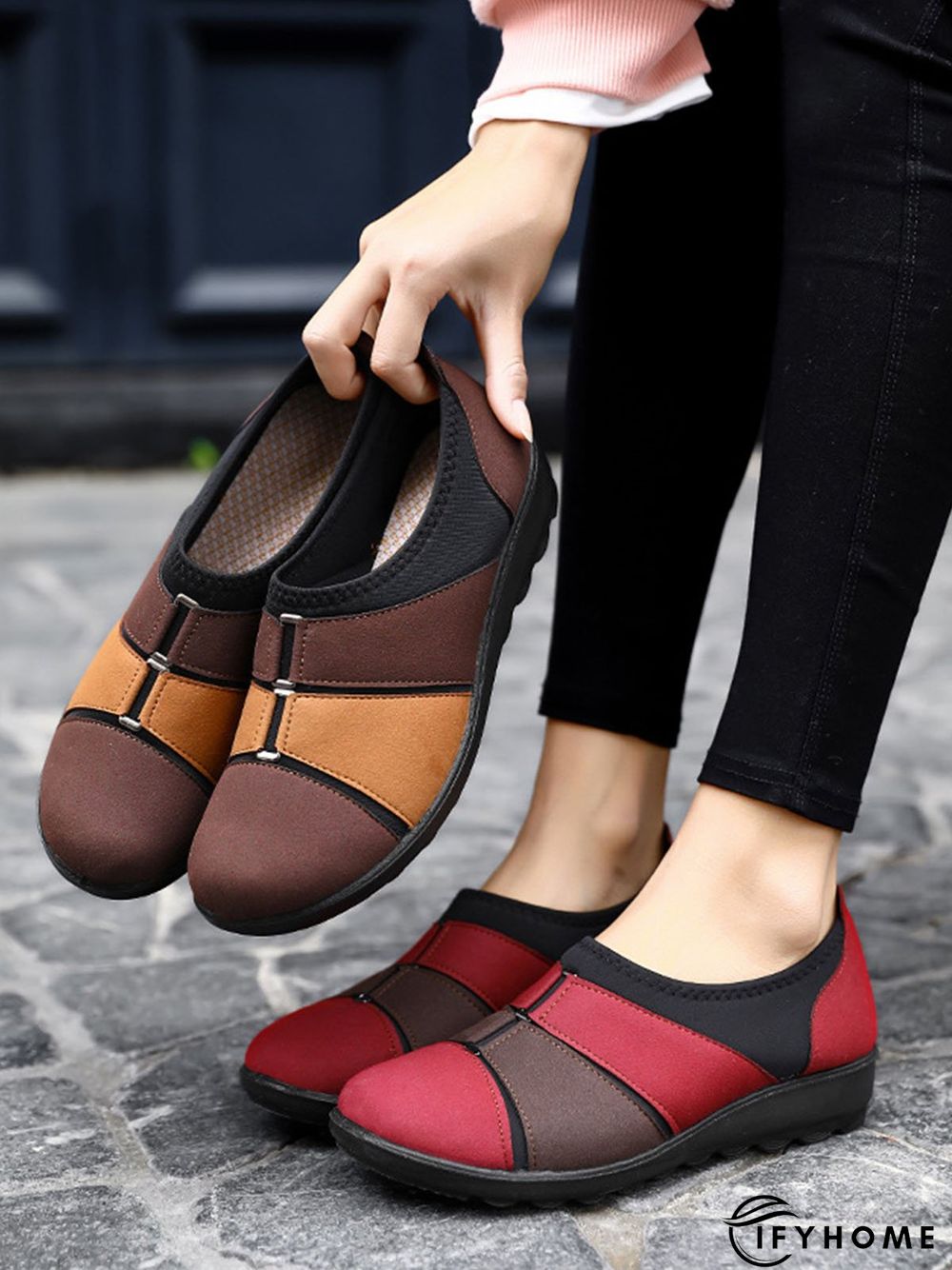 Breathable Color Contrast Stitching Walking Shoes | IFYHOME