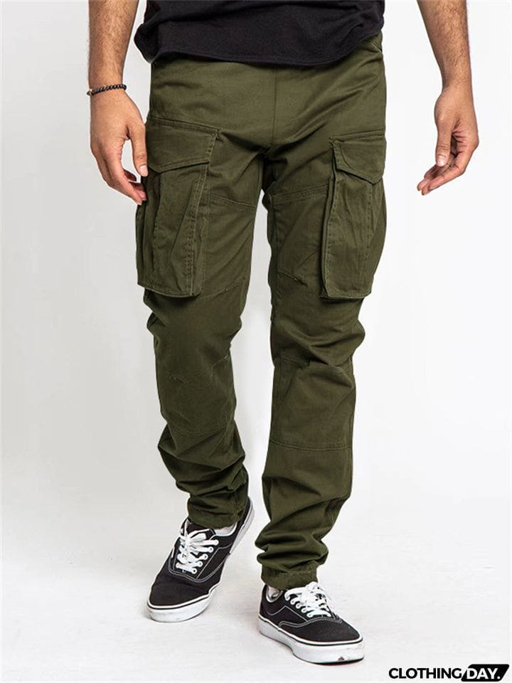 Spring Autumn Trendy Multi-pocket Men's Cargo Trousers