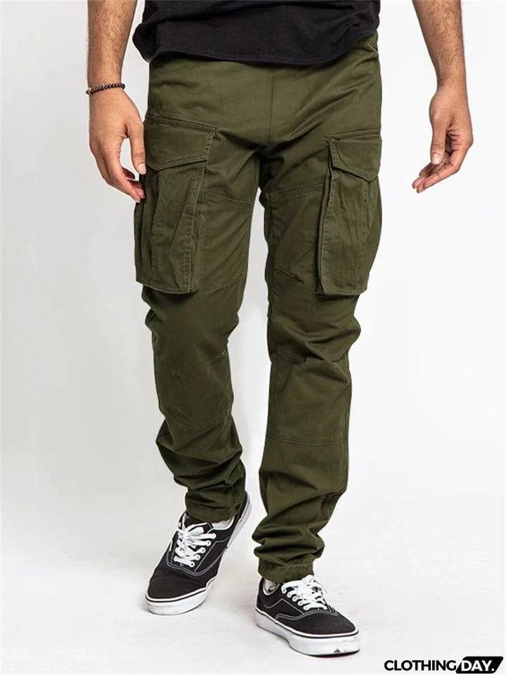 Spring Autumn Trendy Multi-pocket Men's Cargo Trousers