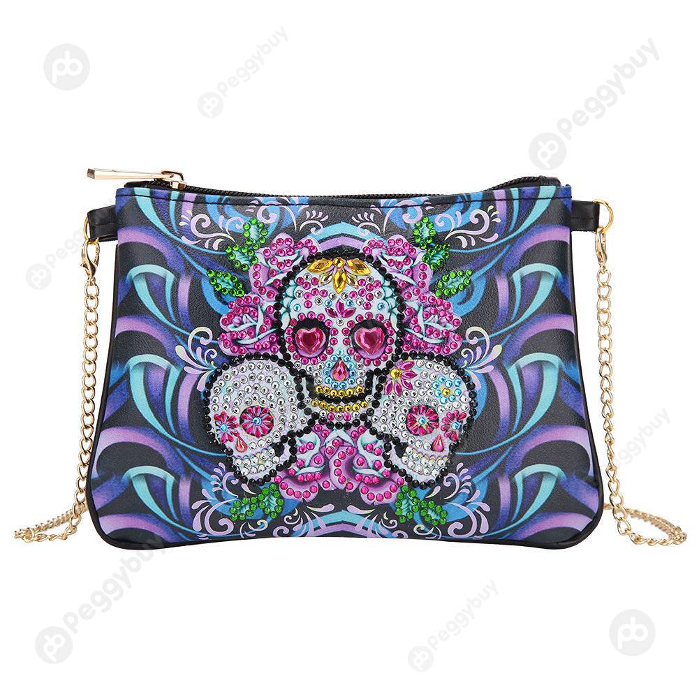 

Skull-DIY Creative Diamond Wristlet Bag, 501 Original