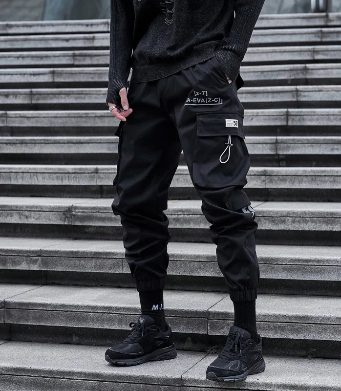 Black Functional Urban Cargo Pants Techwear Shop