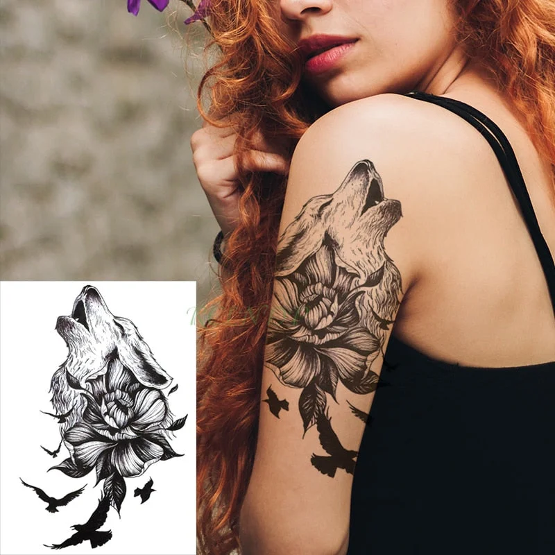 Waterproof Temporary Tattoo Sticker Poker Ace of Spades Letter Flower Art Flash Tatoo Fake Tatto Stickers for Girl Men Women
