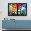 (Big Size)Glass Painting Four Seasons - 11CT Counted Cross Stitch - 60*40cm