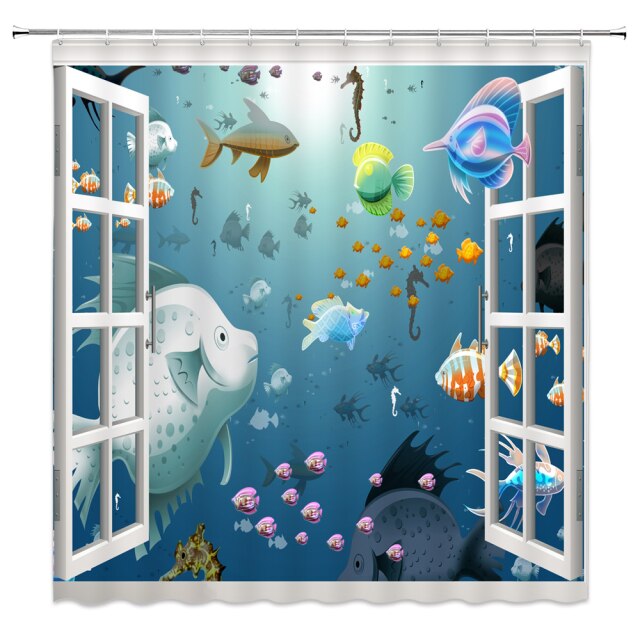 

Shower Curtain – Ocean Dolphin Deep Sea-180*180cm, 501 Original