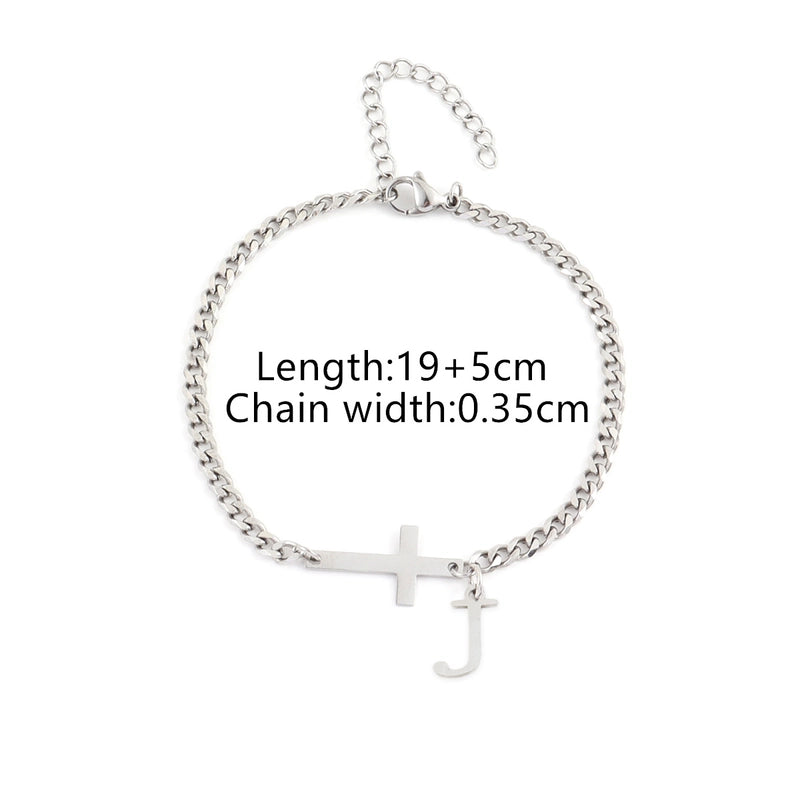 Casual Minimalist Classic Style Cross Letter 201 Stainless Steel 304 Stainless Steel Men’s Bracelets Men Chain Bracelets