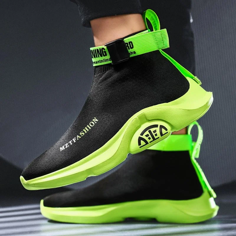 Plus Size Summer High Top Sock Sneakers for Men Running Shoes Women Sports Shoes Men Black Men's Sport Shoes Male Gym GMB-0455