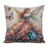 Flower Lantern-Pillow Case-3 strands 11CT Stamped Cross Stitch-45*45CM