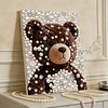 DIY Pearl Painting Brown Bear for Home Decor with Frame(30x40cm)