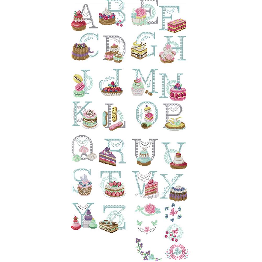 

Cake letters - 14CT Stamped Cross Stitch - 101*50cm, 501 Original