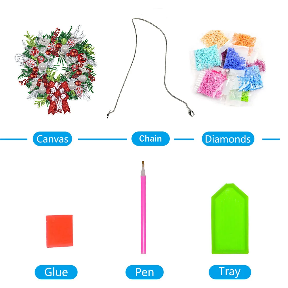 5D DIY Hanging Wreath Diamond Christmas Diamond Wall Decor Wreath