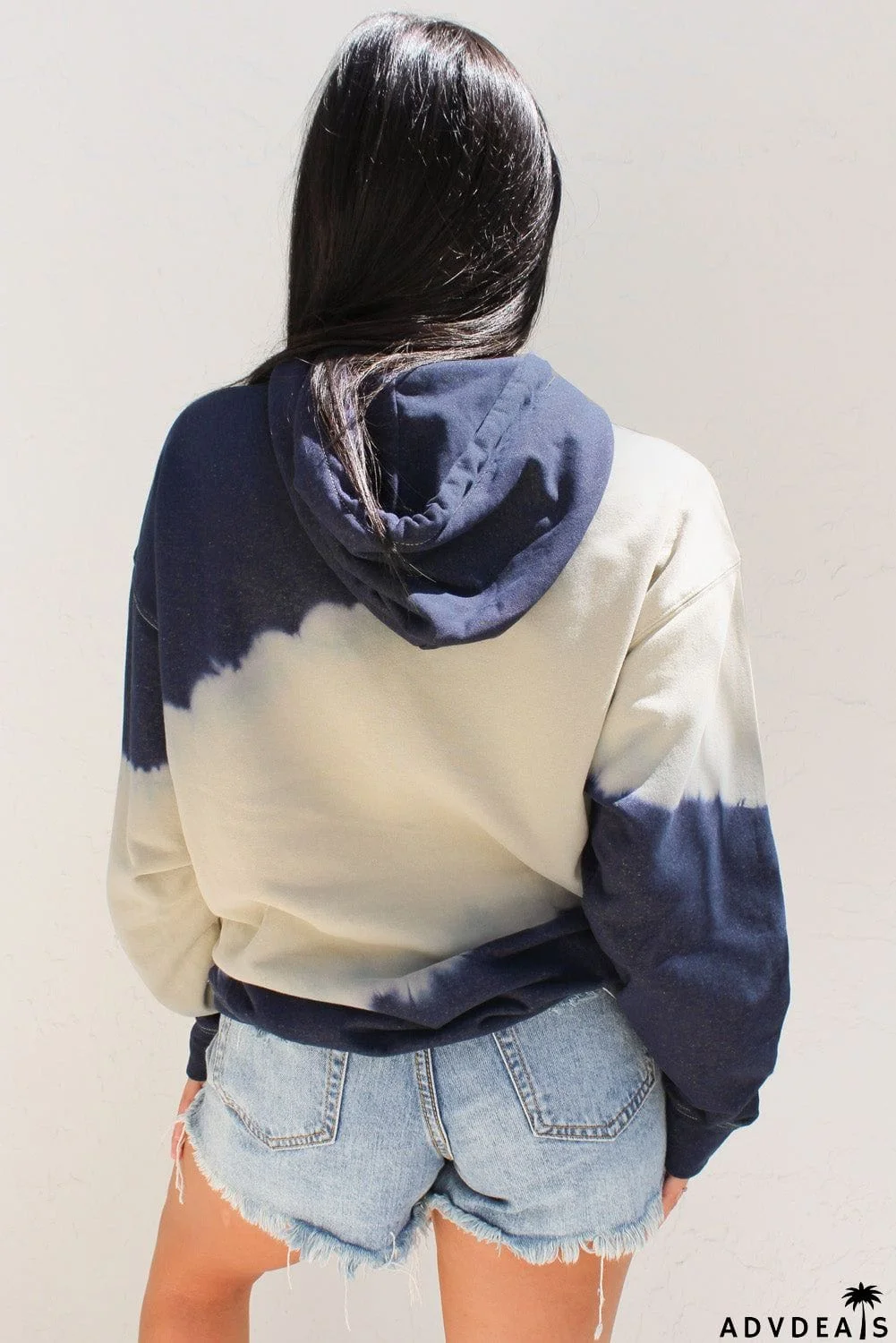 Hooded Tie Dye Print Pocket Casual Sweatshirt