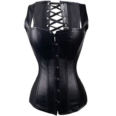 Billionm New Steampunk Steel Boned Lace up Back Sexy Body Bustier Overbust Corset Women Waist Cincher Corsets Black Plus Size S-6XL