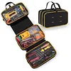 Roll Up Tool Bag with 3 Clear Window Cases Detachable Oxford Fabric Tri-fold Tool Bag Organizer Ideal for Crafts DIY Repair Men