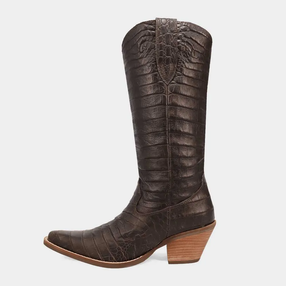 Women's Chocolate Brown Pull On Snip Toe Western Boots for Women
