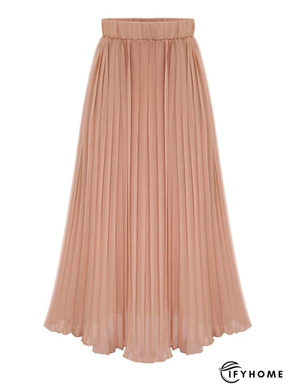 Women's Skirt Long Skirt Maxi Chiffon Black White Pink Beige Skirts Summer Pleated Lined Basic Streetwear Holiday Vacation One-Size | IFYHOME