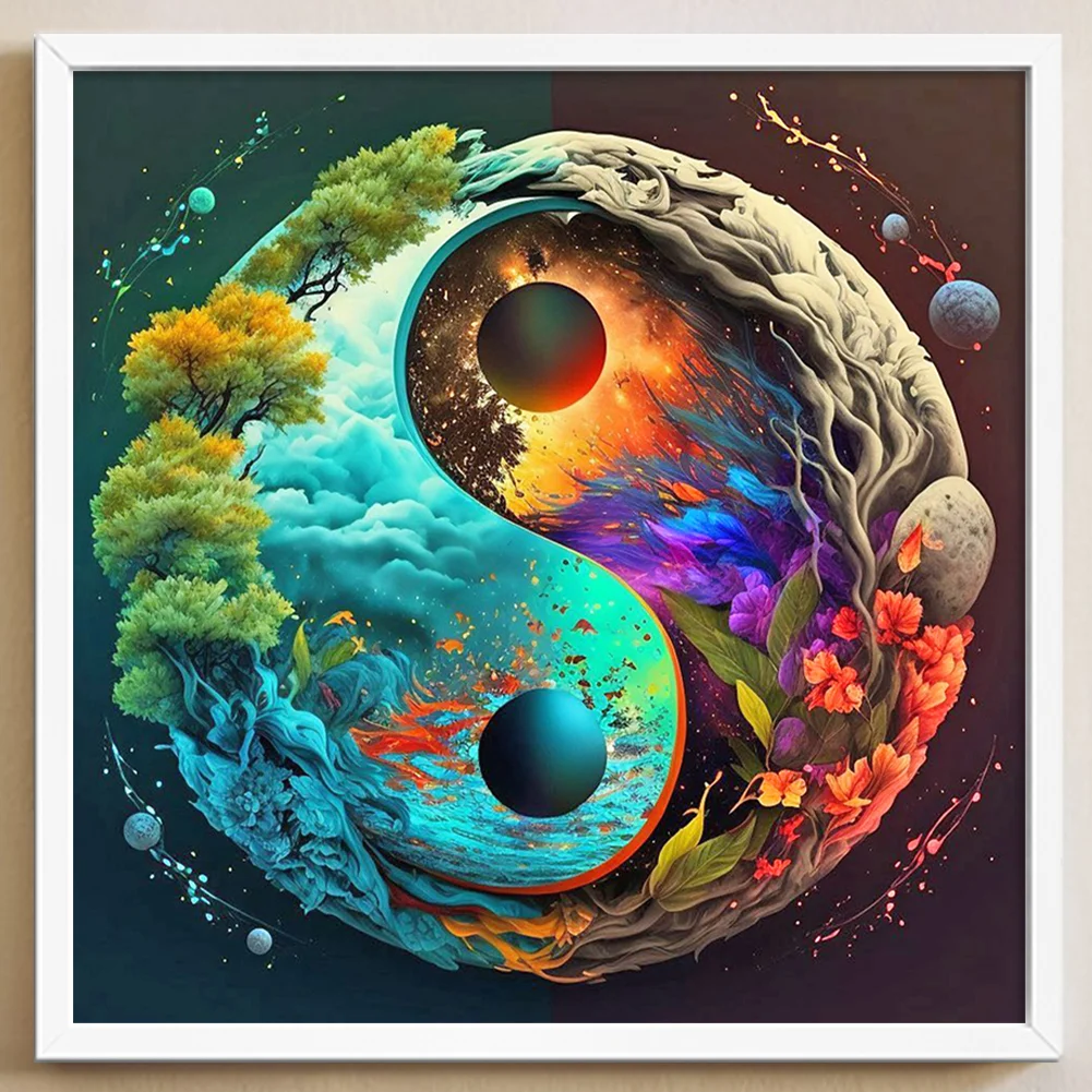 11CT Full Stamped Cross Stitch - Tai Chi(Canvas|40*40CM)