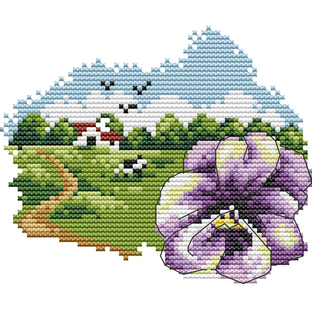 

October Flower - 14CT Stamped Cross Stitch - 17*16cm, 501 Original