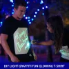 Luminous Drawing Board T-Shirt Trendy Brand Loose Men And Women Neutral Style DIY fun Fluorescent Printed Pure Cotton Short Sleeve