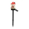 LED Solar Fairy-Tale Mushroom Cottage Garden Light Auto On/Off Resin Mushrooms Ground Decor Lights Weather-Proof Solar-Powered Resin Mushrooms Statue Lamp for Yard Patio Pathway Lawn Flower Bed