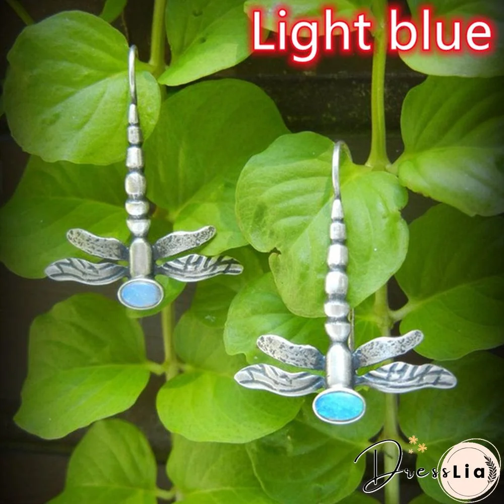 Luxurious Fashion Wedding Jewelry for Women Earring Exquisite Dragonfly 925 Sterling Silver Natural Aquamarine Colors Diamond Earrings Gorgeous Woman Engagement Anniversary Party Accessories Fine Gift