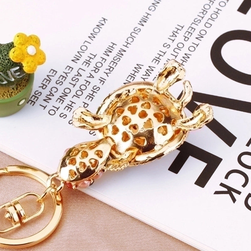 Cute Tortoise Alloy Inlay Rhinestones Women’s Bag Pendant Keychain