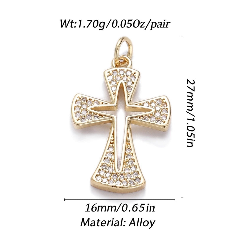1 Piece Copper Zircon Cross Pendant