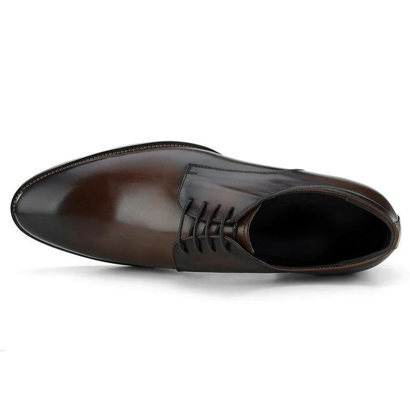 Wood-Like Color Effect Derby Shoes Dress Shoes