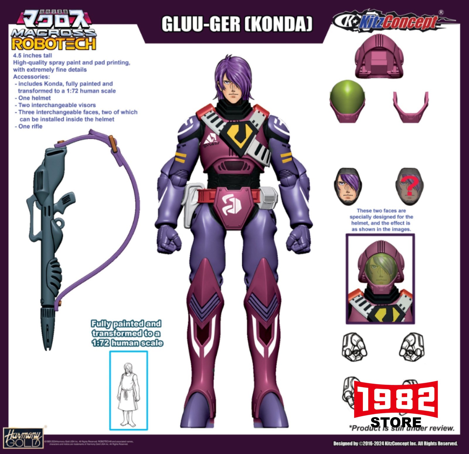 KitzConcept 1/72 GLUU-GER KONDA Macross Robotech Zentradi Battle Driver Action Figure Collectible Model Toy for Fans Hobbyists