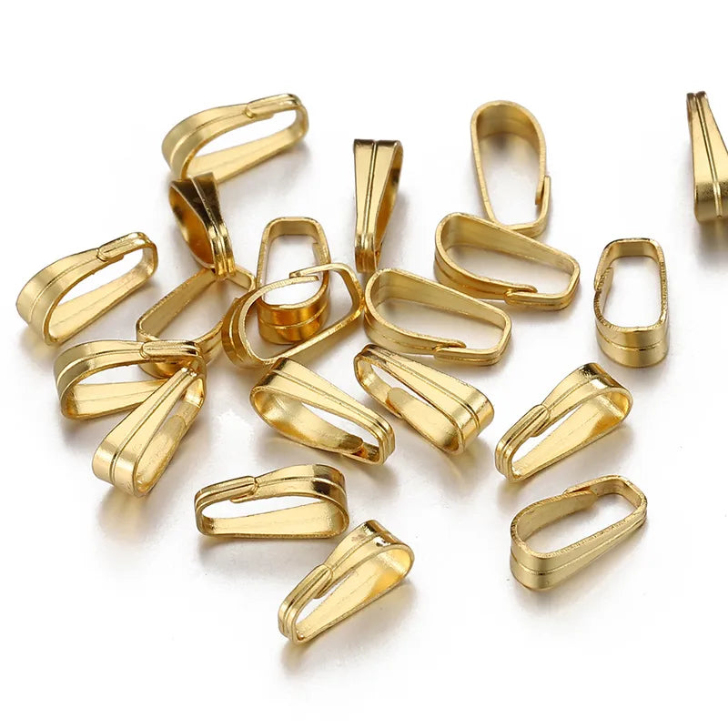 50 PCS/Package 7*2.4mm 304 Stainless Steel Geometric Melon Seed Buckle Jewelry Accessories