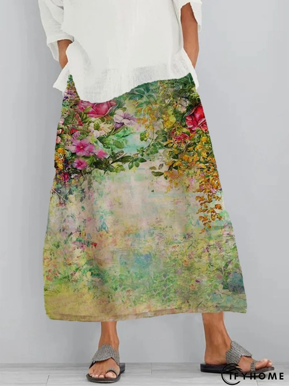 New Women Chic Vintage Floral Boho A-Line Vintage Skirt | IFYHOME
