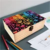 5D DIY Diamond Painting Handmade Wood Storage Box Crystal Storage Case (Heart)
