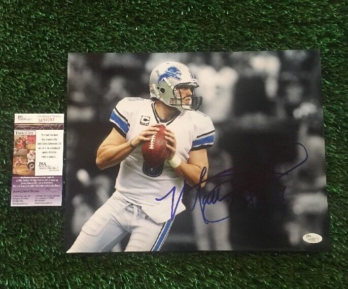 MATTHEW STAFFORD Signed 11x14 Photo Poster painting HUGE AUTO JSA/COA M54393 LIONS