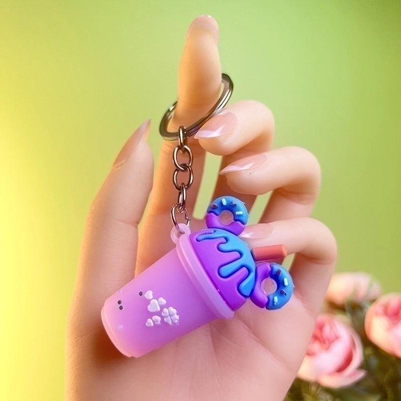 Cute Ice Cream Letter Silica Gel Women’s Bag Pendant Keychain