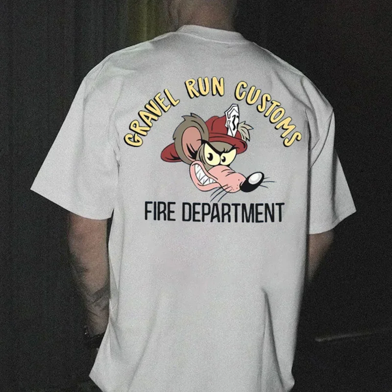 GRAVEL RUN CUSTOMS FIRE DEPARTMENT Rat Print Men's T-shirt