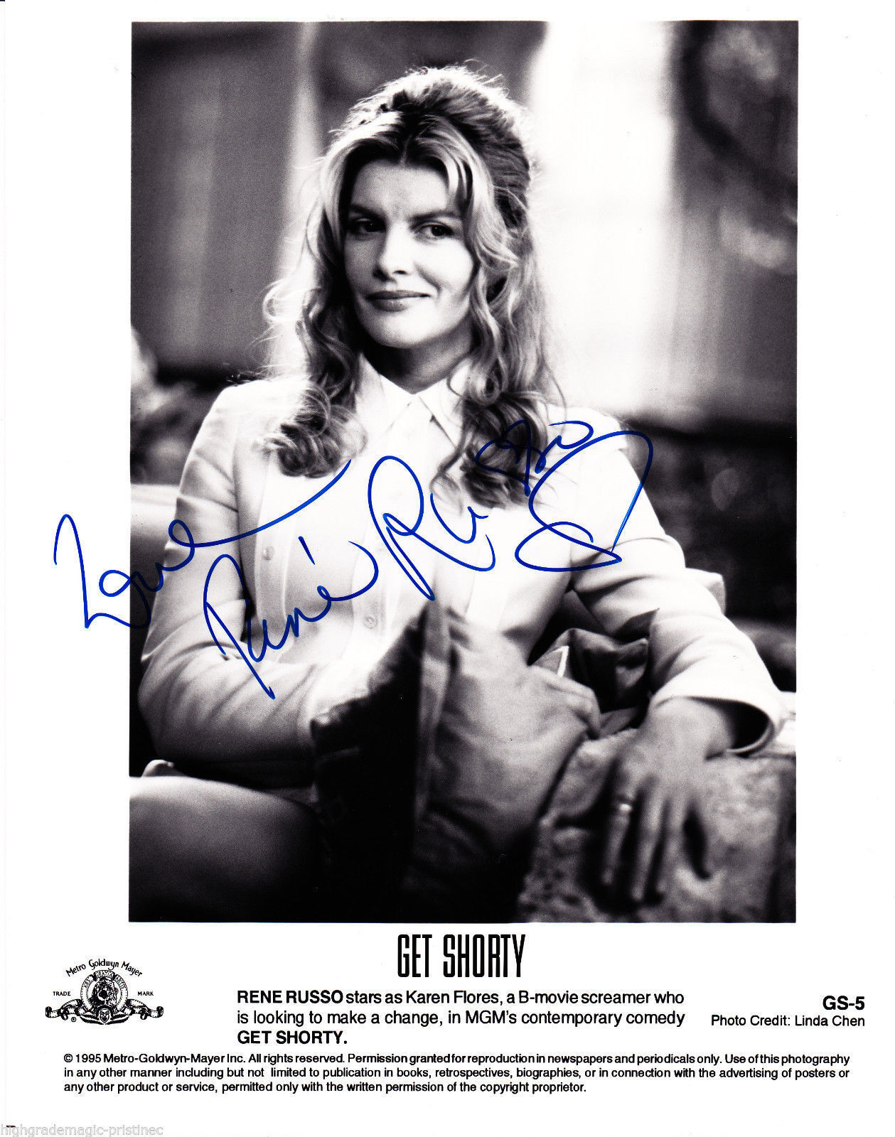 RENE RUSSO, ACTRESS AUTOGRAPHED SIGNED GET SHORTY PROMO