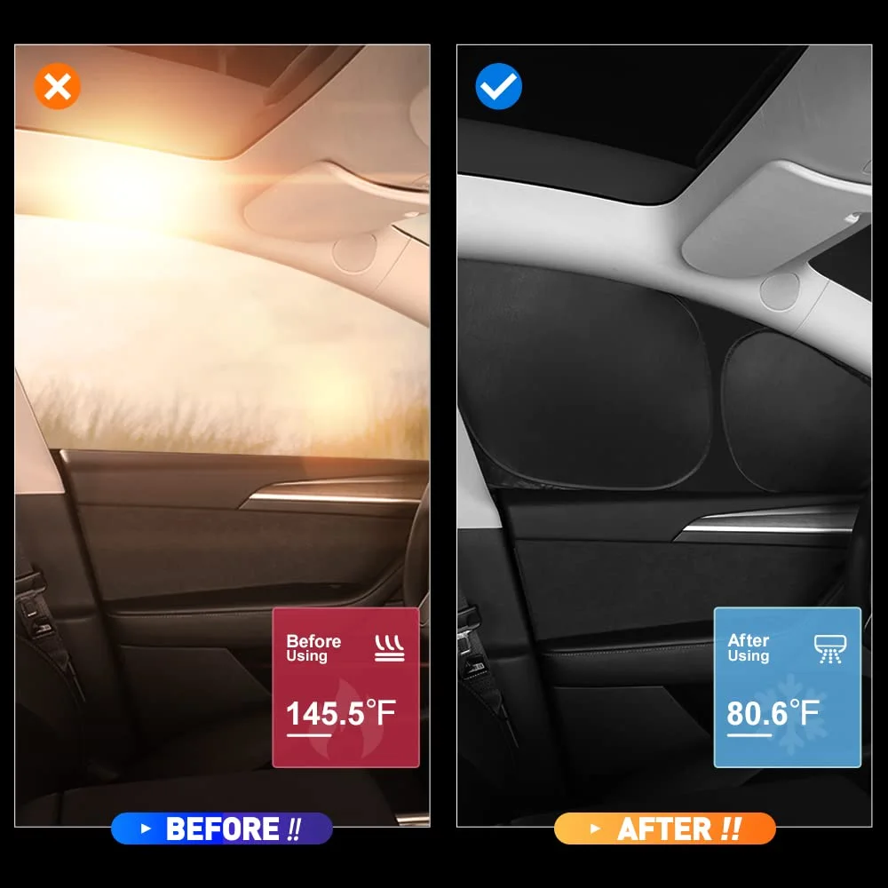 YONZEE Tesla 8PCS Sunshade Set for Tesla Model Y