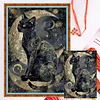 Black Cat Moon-11CT Counted Cross Stitch Kit(40x60cm)
