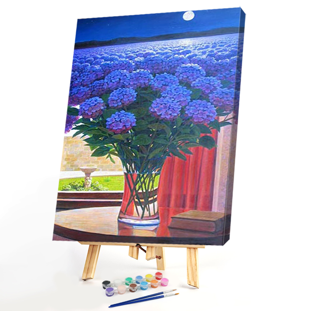 

40*50CM Paint By Numbers-Blue Flowers, 501 Original