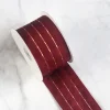 Premium Gauze Touch Golden Line Ribbon 6.5cm Festive Christmas Decor Gift Wrapping