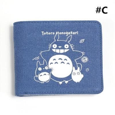 Grey/Blue Kawaii Totoro Double Fold Purse Wallet SP165366