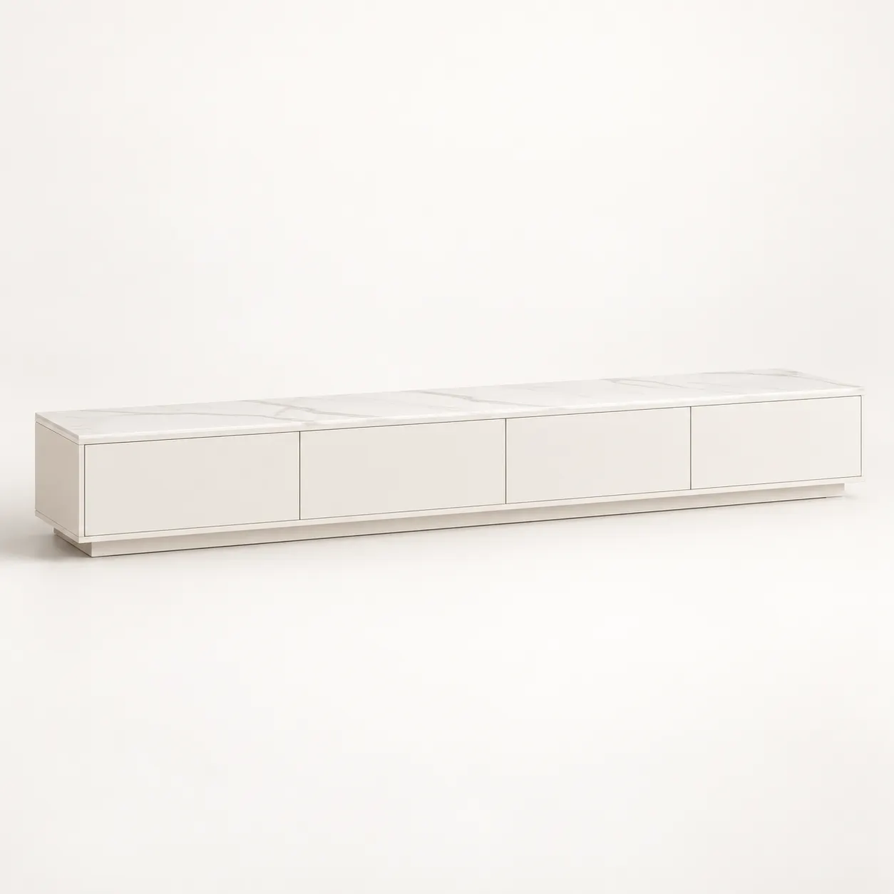 Snow White TV Console - White studio product view