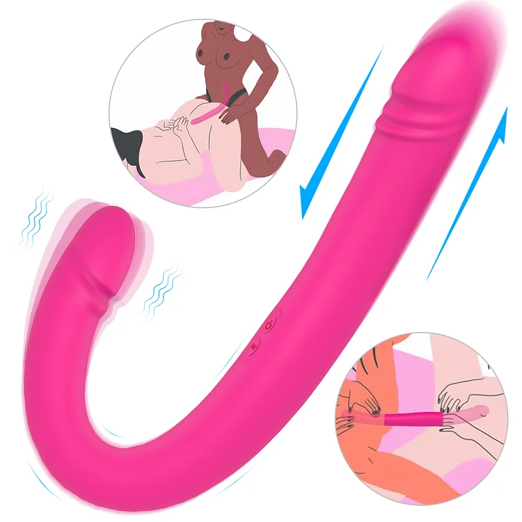 Silicone Strap On Penis Double Headed Dildo Lesbian Couples G Spot Clit Vibrator Sex Toys For Women